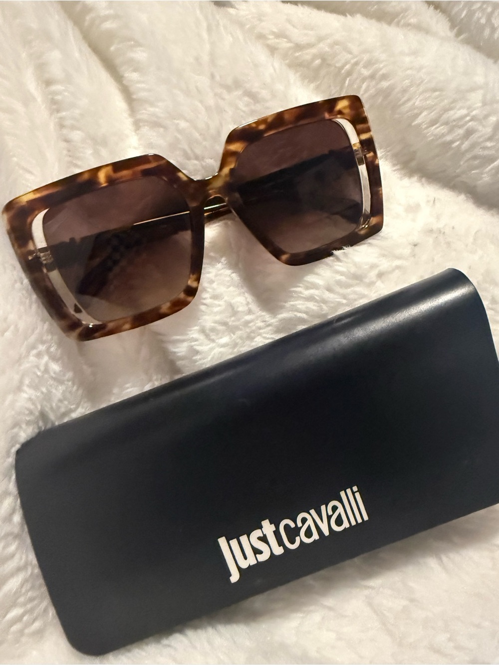 Cavalli Tortoise Shell Square Sunglasses